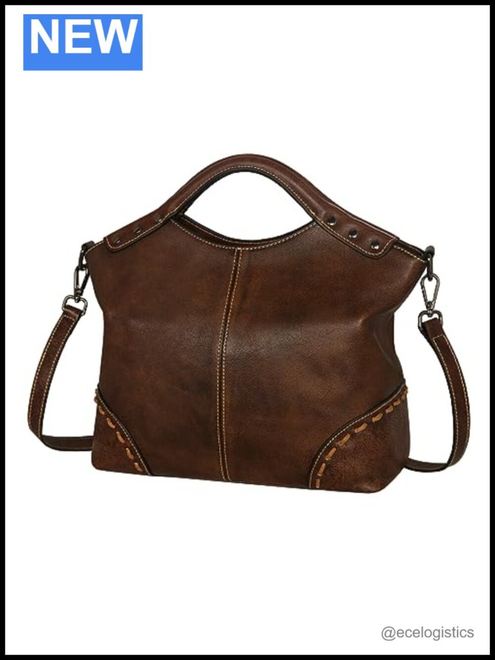 Genuine Leather Women's Satchel Bag Top Handle Purse Crossbody Adjustable Strap